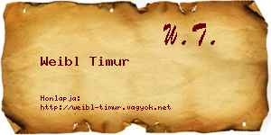 Weibl Timur névjegykártya